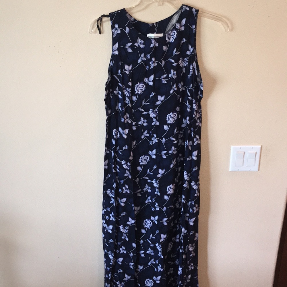 Navy Blue Floral Maxi Dress
